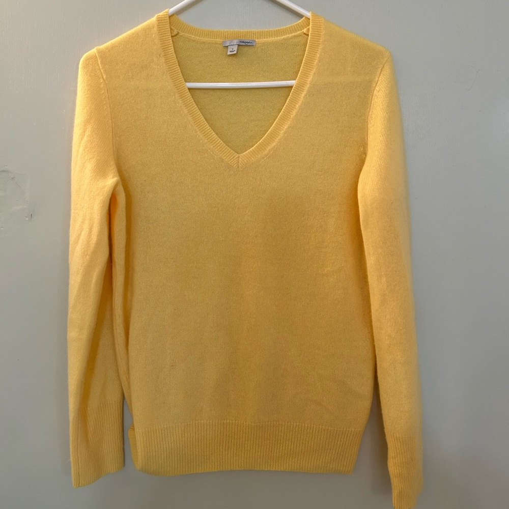 Halogen cashmere v-neck sweater - Yellow